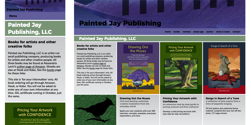 The Painted Jay Publishing LLC home page image