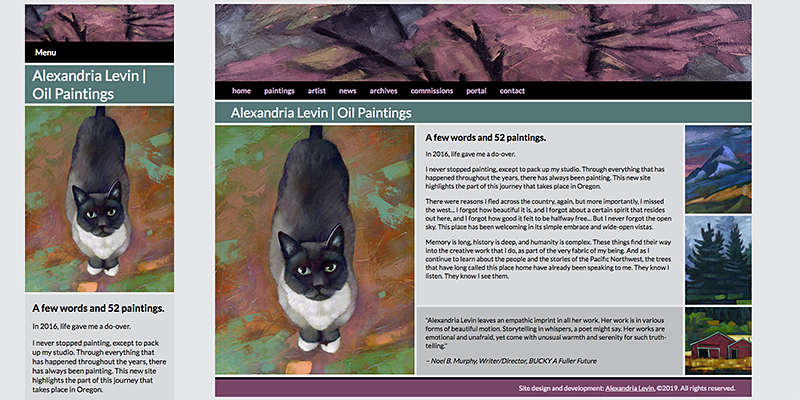 the alexalev home page image